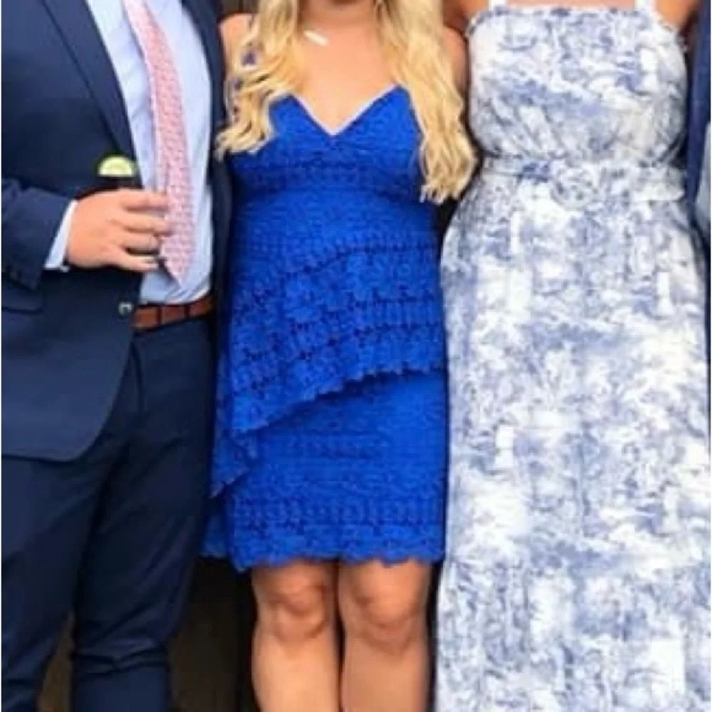 Lulus Blue Lace Ruffle Dress - Picture 4 of 5